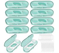 Lot de 10 distributeurs de fil dentaire, mini cure-dents professionnels avec étui de voyage, essentiels pour le nettoyage des dents, portable et hygiénique