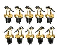 Lot de 10 distributeurs d'huile et de vinaigre - En or - Pour porte-bouteilles - Bouchon en caoutchouc - Distributeur d'huile - Pour bouteilles, Universelle