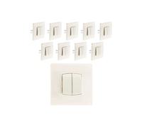 - Lot de 10 doubles interrupteurs va et vient Diwone 10A