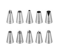 Lot de 10 douilles à douille en acier inoxydable,douille à pâtisserie professionnelle,réutilisable pour poches à douille