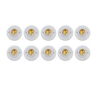 Lot de 10 douilles à vis E27 250 V 2 A Design rond | Base ronde, bornes à vis, lot de 10, couleur blanche et or, s'adapte aux ampoules standard