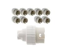 - Lot de 10 douilles B22 Nylon simple bague - Blanc