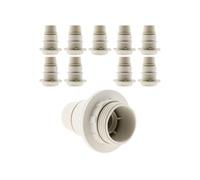 - Lot de 10 douilles E14 simple bague - Blanc