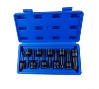 Lot de 10 douilles hexagonales pour clé à molette, douilles M5-M19 en forme de fleur de prunier en acier de qualité supérieure résistant à la rouille pour réparation automobile, avec boîte à outils