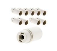 - Lot de 10 douilles lisses sans bague E14 - Blanc