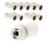 Lot de 10 douilles lisses sans bague E14 - blanc - Zenitech