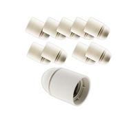 Lot de 10 douilles lisses sans bague E27 - blanc - Zenitech