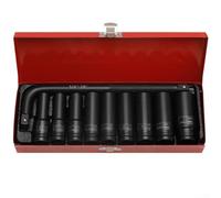 Lot de 10 douilles profondes 1/2" 10-24 mm avec manchons de protection de roue pour hoc, kit de tournevis à écrou métrique en acier au chrome vanadium (hexagonal)