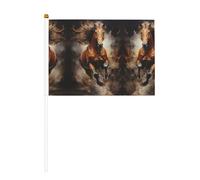 Lot de 10 drapeaux à main à motif chevaux qui courent dans la rivière 14 x 20,8 cm | Ajoutez une atmosphère festive aux fêtes et événements sportifs.
