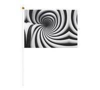 Lot de 10 drapeaux à main à motif d'illusion d'optique en spirale 14 x 20,8 cm | Ajoutez une atmosphère festive aux fêtes et événements sportifs.