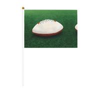 Lot de 10 drapeaux blancs imprimés ballon de rugby - 14 x 20,8 cm