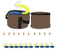 Lot de 10 drapeaux de freinage pour pêche sur glace avec sac de canne à pêche pour la pêche en plein air en hiver, offrant un marquage facile des trous de pêche et un fonctionnement mains libres