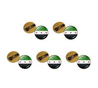 Lot de 10 drapeaux de la Syrie amusants - Épingles sûres - Texture en alliage - Convient pour les jeunes femmes et les adolescents à la recherche de badges militants syriens tendance, taille unique
