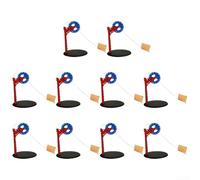 Lot de 10 drapeaux de pêche sur glace, sac de canne à pêche en plein air avec mécanisme de plate-forme automatique, équipement coupe-vent résistant au froid pour les pêcheurs en lac glaciaire