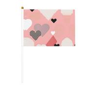 Lot de 10 drapeaux de poche Motif graphique d'amour abstrait 14 x 20,8 cm Convient pour les fêtes, les célébrations et toutes sortes d'événements.