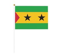 Lot de 10 drapeaux de Sao Tomé et Principe à main à motifs de 14 x 20,8 cm | Ajoutez une atmosphère festive aux fêtes et événements sportifs.