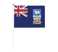 Lot de 10 drapeaux des îles Malouines - Petits drapeaux à main sur bâton pour fête, activités d'équipe, défilés, décoration de vacances