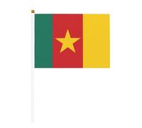 Lot de 10 drapeaux imprimés à main Drapeau du Cameroun 14 x 20,8 cm