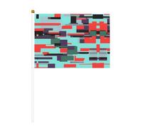 Lot de 10 drapeaux imprimés à rayures - 14 x 20,8 cm