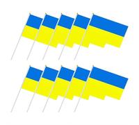 Lot de 10 drapeaux ukrainiens de 20,3 x 12,7 cm, bleu, jaune