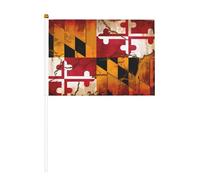 Lot de 10 drapeaux vintage en bois avec imprimé drapeau du Maryland - 14 x 20,8 cm