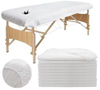 Lot de 10 draps-housses jetables non tissés pour table de massage - Respirantes et résistantes à l'huile - Pour spa, salon de beauté, tatouage, lit d'hôpital, 80 x 190 cm