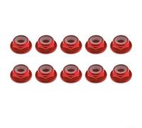 Lot de 10 écrous à bride en alliage d'aluminium de 4 mm avec insert en nylon autobloquant pour roue de voiture, camion, buggy à l'échelle 10 (rouge)