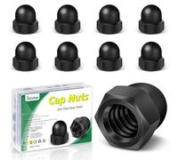 Lot de 10 écrous à chape M12 noir, Bolatus haute forme Écrous à chape hexagonaux de haute qualité, écrous à capuchon en acier inoxydable pour vis tiges filetées et boulons filetés, écrou borgne moto