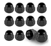 Lot de 10 écrous à chape M6 en acier inoxydable M6 Noir Écrous à capuchon DIN1587 Forme haute Écrous hexagonaux en acier inoxydable 304 pour vis, boulons filetés, tiges filetées