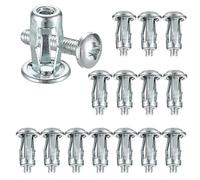 Lot de 10 écrous à expansion pour vis de pétale - Pour rideaux, rivets et fixations murales - Acier au carbone galvanisé (10 pièces M6)