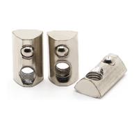 Lot de 10 écrous à Ressort en T Semi-Ronds Insertion par roulement M3 M4 M5 M6 M8 for profilés Aluminium rainurés 2020 3030 4040 4545(20s M6 10pcs)