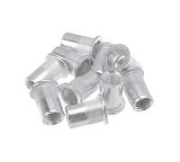 Lot de 10 écrous à sertir à tête plate en acier au carbone et aluminium (M3, M4, M5, M6, M8, M10, M12).(Silver,M12)