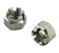 Lot de 10 écrous couronne M12 - En acier inoxydable VA A2 V2A - Écrou de sécurité inoxydable - DIN 935 - ISO 7035 - AGBERG