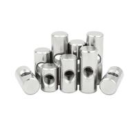 Lot de 10 écrous cylindriques à trou transversal en acier inoxydable 304, chevilles à goupille cylindrique, écrous de verrouillage encastrés for meubles(M5x14xM8)