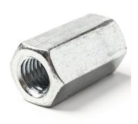 Lot de 10 écrous d'accouplement hexagonaux M6 (6 mm x 40 mm) en acier zingué pour tige de connexion - Écrous métriques DIN 6334 H08E