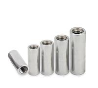 Lot de 10 écrous de couplage cylindriques allongés en acier inoxydable 304, M8, M10, M12, filetage interne, écrous tubulaires(5pcs,M10x 20x25)
