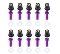 Lot de 10 écrous et boulons de moto M5 x 15 mm de remplacement pour pare-brise de moto - Fuchsia