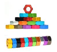 Lot de 10 écrous hexagonaux colorés en alliage d'aluminium M3 M4 M5 M6 for FPV RC(Ti-grey,M5 10pcs)