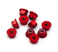 Lot de 10 écrous hexagonaux M3 avec insert en nylon anodisé (rouge)