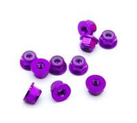 Lot de 10 écrous hexagonaux M4 avec insert en nylon anodisé (violet)