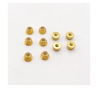 Lot de 10 écrous M3/M4 en alliage d'aluminium en nylon avec anneau en caoutchouc antidérapant pour véhicule RC SCX10 Traxxas (10 pièces or M3)