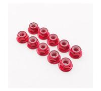 Lot de 10 écrous M3/M4 en alliage d'aluminium en nylon avec anneau en caoutchouc antidérapant pour véhicule RC SCX10 Traxxas (10 pièces rouges M4)