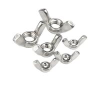 Lot de 10 écrous papillon for oreilles en acier inoxydable 304 zingué, M3, M4, M5, M6, M8, M10, M12, for serrage manuel(Zinc Plated Steel,M6 (10pcs))