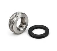 Lot de 10 écrous spéciaux M10 en acier inoxydable - Avec disque en PVC - Écrou moleté plat - Écrou moleté M10 - Serrer et desserrer sans outil - Pour ingénierie, atelier et bricolage