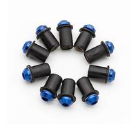 Lot de 10 écrous universels de fixation pour pare-brise de moto - 5 mm - Bleu