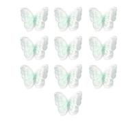 Lot de 10 écussons brodés double couche en organza à coudre pour vêtements, couture, loisirs créatifs, organza et dentelle
