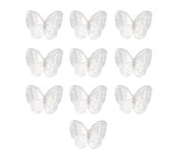 Lot de 10 écussons brodés en organza double couche pour couture, loisirs créatifs, accessoires pour cheveux