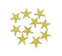 Lot de 10 écussons étoiles dorés et argentés, thermocollants, for vêtements, sacs accessoires couture(10pcs Golden)