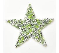 Lot de 10 écussons thermocollants à paillettes - Étoiles à cinq branches - À repasser - Pour jeans, vestes, vêtements, chapeaux, couture - Vert