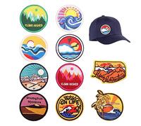 Lot de 10 écussons thermocollants à repasser Motif vagues de l'océan pour sacs à dos, vêtements, travaux manuels